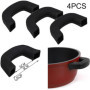 JJiaoLinin Poignée De Marmite Silicone, 2 Paires Poignée de Casserole en Silicone, Support de Poignée en Silicone, pour Poêles P