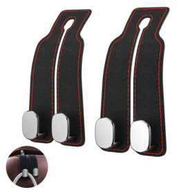 Newpop Lot de 2 Porte Sac Voiture, Crochets Organisateur de Siège, Crochet pour Appui-tête de Voiture, Crochets Doubles pour App