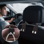 Newpop Lot de 2 Porte Sac Voiture, Crochets Organisateur de Siège, Crochet pour Appui-tête de Voiture, Crochets Doubles pour App