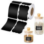 Étiquettes Bocaux, 240PCS étiquettes pour tableau noir imperméables réutilisables, Étiquettes Autocollantes Bocaux Noires, Étiqu