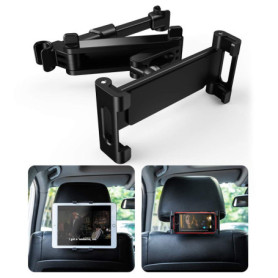UIHOL Support Tablette Voiture, Porte Tablette pour Voiture Appui-tête Universel Auto Rotation 360° Taille Réglable 6-12 Pouces 