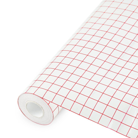 Gvolatee papier transfert avec grille d'alignement rouge, Ruban de transfert pour vinyle solide pour décalcomanies, fenêtres, au