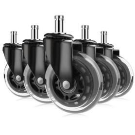 Gvolatee 5 pièces roulette chaise de bureau en caoutchouc 11mm x 22mm, 360° Rotation pour jeu chaises, roulette pivotantes conce