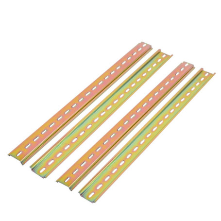 sourcing map Châssis Boîtier Métal DIN Montage Droit Bord Guide Rail 400mm Longueur 4pcs