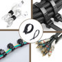 Eupneicu Attache Cable[50 Pièces], Serre Cable Couleur Noire[200 Pièces], Rangement Cable, Pour La Gestion Des Câbles De Pc, Les