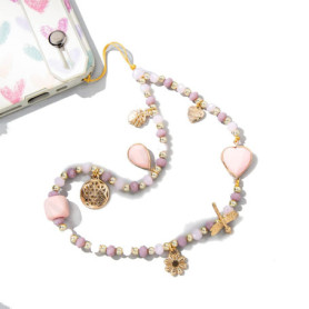 IERCZA cordon telephone portable,bijoux de telephone,dragonne telephone portable, Longe de téléphone portable, cristal rose anti