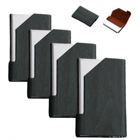 HJYDGJ Lot de 4 porte-cartes de visite fins en acier inoxydable - Porte-cartes de visite - Pour homme et femme - Support pour ca