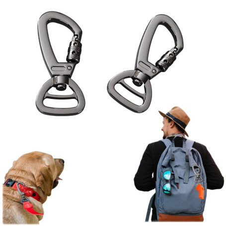 Mousqueton Pivotant,Porte-Clés Rotatif Crochet,Mousqueton pour Collier De Chien,Mousqueton Pivotant en Acier Inoxydable,Métal Pi