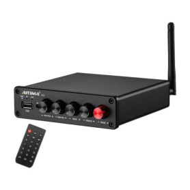AIYIMA Amplificateur stéréo B01 Bluetooth 5.0 Digital 2.1 - Amplificateur Audio 50 W x 2 + 100 W Sub avec USB