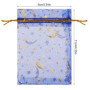 Fuyamp 100 pièces Sacs En Organza, 9 * 12cm Mélanger Couleur Organza Pochettes Sachet avec Motif étoile et lune Cadeaux Bijoux Q