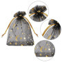 Fuyamp 100 pièces Sacs En Organza, 9 * 12cm Mélanger Couleur Organza Pochettes Sachet avec Motif étoile et lune Cadeaux Bijoux Q
