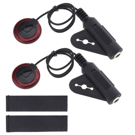 EMSea 2pcs Micro Piézo Transducteur de Microphone à Contact Piézo-électrique avec Câble 1/4 Femelle Jack 12 pouces Adhésif pour 