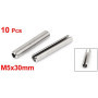 sourcingmap Goupille à Ressort Fendue M5 x 30 mm en acier inoxydable 304 Rouleau Cheville broche Argenté 10pcs