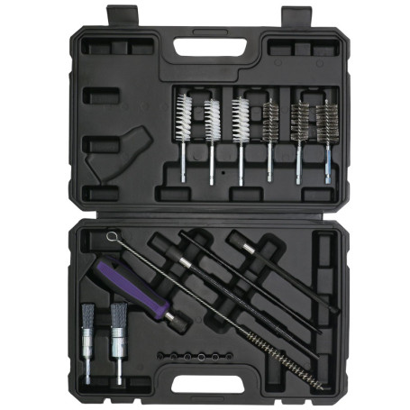 CHANG QI Kit Nettoyage Injecteur pour siège d'injecteur et Arbre d'injecteur 19 pièces, Buses d'injection avec brosses de Nettoy