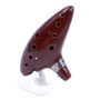 Alnicov Ocarina Alto Do 12 trous avec guide de démarrage et sac de protection Marron