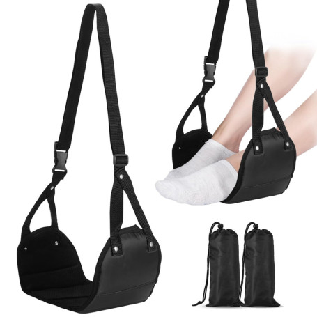 Repose-Pieds Pour Avion, 2 Pcs repose-pieds de voyage, hamac pour pieds sans heurts et repose-pieds en mousse à mémoire de forme