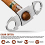 Étui à Cigare en Cuir,Boîte à Cigares avec Coupe-Cigare en Acier Inoxydable,Cave à Cigares Portable pour 3 Cigares,Boîte à cigar