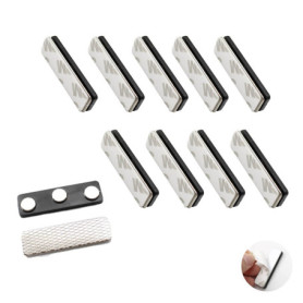 CHSEROK 10 Pièces de Badge Aimants de, 45 x 13 mm Sans Aiguille Auto-Adhésives Badges Porte Nom, étiquette de Nom d'aimant peut 