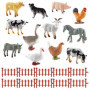 DOUSELLA 12 PCS Figurines d'animaux de la Ferme Réalistes Jouet Animaux de la Forêt Mini Figurines de Ferme Jouets Miniatures po