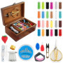 GOEDCH Kits de Couture en Bois: Kit Couture Complet, Premium Couture Accessoires avec Boîte de Rangement en Bois pour Les Filles