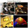 Guirlande Lumineuse de Camping, Lampe Camping Escamotable avec 10m de Guirlande Lumineuse à Led, Guirlande Lumineuse Portable ét