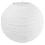 Lot de 6 lanternes en papier blanc de 30 cm - Décoration de fête classique - Style bambou - Lampions côtelés - Abat-jour rond po