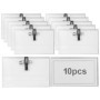 Porte Badge 10pcs étiquettes nominatives transparentes de 90 x 56 mm avec clip et épingle, Porte-Carte d'Identité Transparent Ré