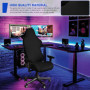 WIYETY Housse de chaise de gaming - Noir - Extensible - Pour ordinateur de jeu - Style racing - Chaise de bureau (noir, avec hou