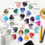 Vleuexe 30 Pièces Cristal en Forme Coeur,Naturel Multicolores en forme de Cœur,Pierres précieuses de guérison,Pierre de Cœur pou