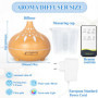 RDDAIPE Diffuseur Huiles Essentielles,500ml Ultrasonique Diffuseur D'huiles Essentielles,7 LED Diffuseur Parfum Electrique avec 