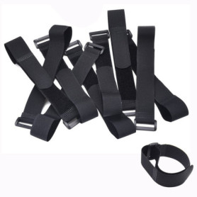 Cisixin Lot de 10pcs Attache Câble, Sangles à Scratch Réglables avec Boucle en Plastique (300 mm x 25 mm)