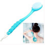 Cisixin Brosse Nettoyante de Bain Douche Arrière exfoliante Corps Brosse avec Long Manche (Bleu)