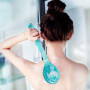 Cisixin Brosse Nettoyante de Bain Douche Arrière exfoliante Corps Brosse avec Long Manche (Bleu)