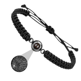 HASAIKA® Bracelet photo personnalisé avec image à l'intérieur, Bijoux Avec Photo dans la Pierre, Parfait pour la Saint-Valentin,