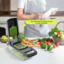 Luazvilkpsar Coupe Legumes Multifonctions, 14 En 1 Mandoline Cuisine, Decoupe Legumes Manuel avec 6 Lames Réglable, Mandoline Pr