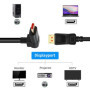BolAAzuL Cable DisplayPort 1.4 vers DisplayPort Coudé 1.8M Cable DP à Angle Droit 90 Degrés Supporte 8K/60Hz 4K/144Hz Adaptateur