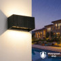 Kingwei 4 Pièces Applique Murale Interieur/Exterieur 20W Appliques Murales LED Noire 3000K Blanc Chaud avec Angle de Faisceau Ré