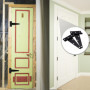 4 charnières de porte, 2 verrous de protection, charnières en bois, charnières de porte de jardin, charnières noires, charnières