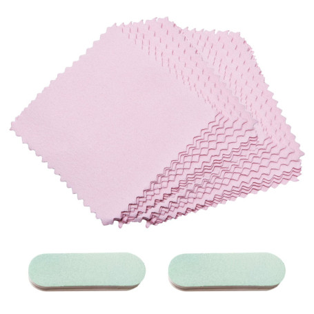 20 Morceaux De Chiffons De Polissage D'Argent, 2 Morceaux De Tiges De Polissage D'Argent, Un Chiffon De Bijoux En Velours Double