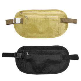 Ceinture d'argent dissimulée 2 pièces, Sac de Taille de sécurité antivol, élastique réglable, étanche, pour sport, Voyage, pour 