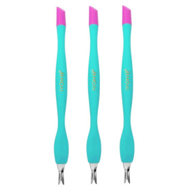 Lot de 3 coupe-cuticules avec pointe en caoutchouc souple sur le lit de l'ongle