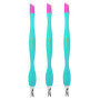 Lot de 3 coupe-cuticules avec pointe en caoutchouc souple sur le lit de l'ongle