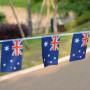1 guirlande de fanions avec drapeau australien, 5 autocollants pour le visage, drapeaux carrés, décoration de train avec drapeau