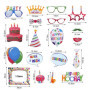 22 Pièces D'Accessoires Photo D'Anniversaire, 1 Morceau De Cadre Photo Ballon, Décoration De Fête D'Anniversaire, Accessoires Ph