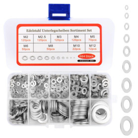 VFANDV Rondelles Metal, 684 Pièces Rondelles pour Gonds de Porte Rondelles Plates Acier Inoxydabl pour la Décoration de la Maiso