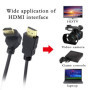 PNGKNYOCN Câble spirale à angle droit HDMI 270 degrés coude mâle HDMI vers mâle HDMI câble spirale à ressort, support 3D 1080P, 