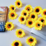 Woohome Lot de 120 têtes de tournesol artificielles, 7 et 9 cm, en plastique, pour la maison, le jardin, la maison, la fête, la 