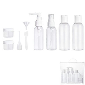 9 Pièces Ensemble Bouteilles de Voyage, Contenant Liquide de Bouteille Cosmétique Portable, Ensemble de Contenants de Voyage Réu