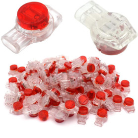 CTRICALVER Verrou Connecteur UR Connexion de la ligne téléphonique Connecteur de regroupement 3 ports / 3 noyaux 50 pièces （Roug