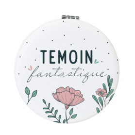 Manahia Miroir Cadeau Témoin - Témoin Fantastique - Annonce Témoin - Bijoux Témoin -Cadeau Mariage - Diamètre 7cm - Deux Faces D